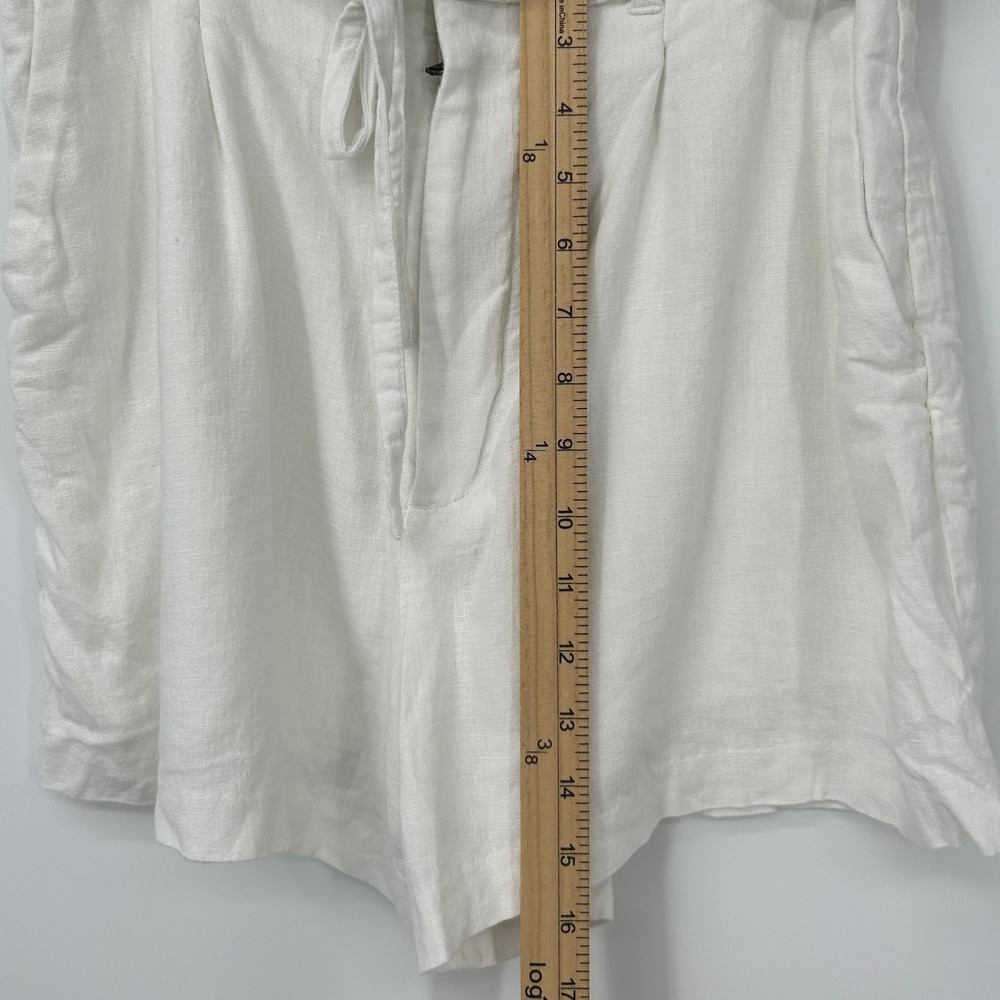 Abercrombie & Fitch White Linen Blend Paperbag Waist Shorts Womens Medium M - Picture 8 of 8